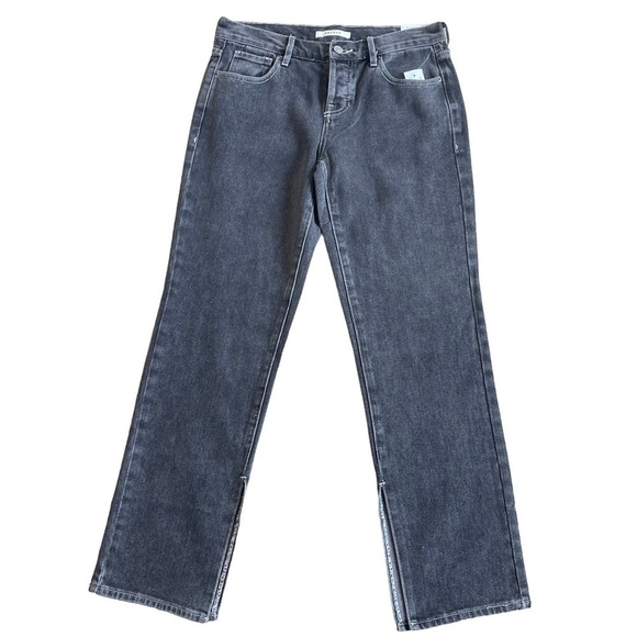 PacSun Women’s Black Low Rise Straight Leg Jeans Size 26 Cotton Slit Hem Retro - Picture 5 of 12